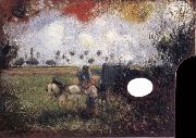 The artist-s palette with a landscape Camille Pissarro